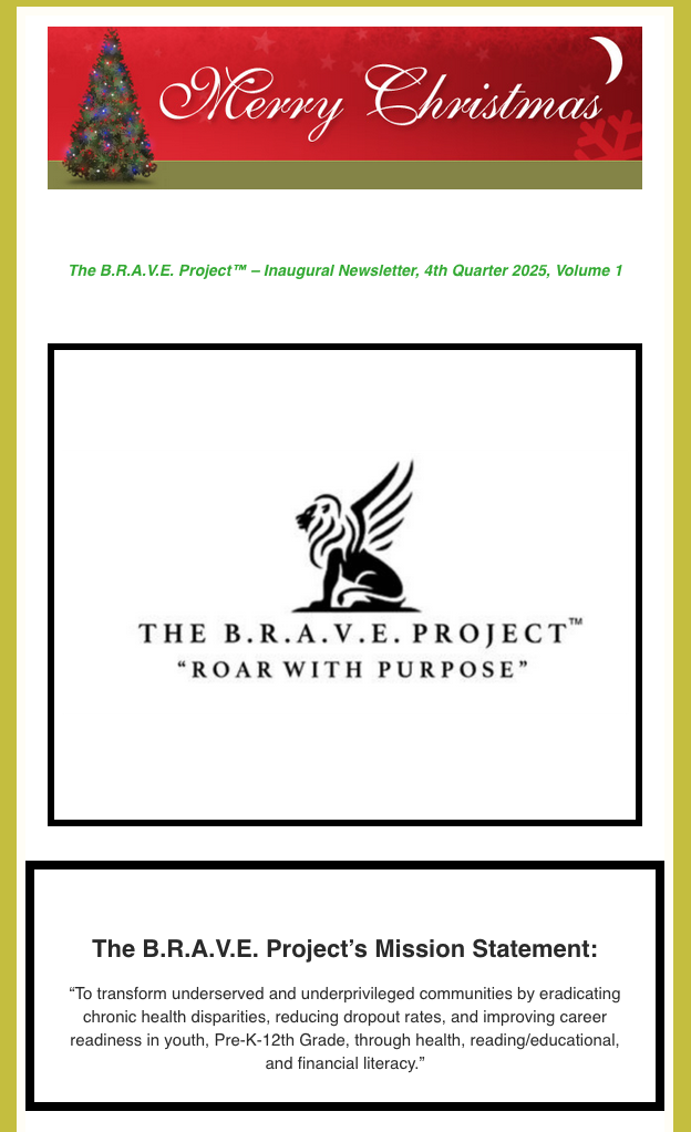 B.R.A.V.E. Newsletter volume 1, page 1