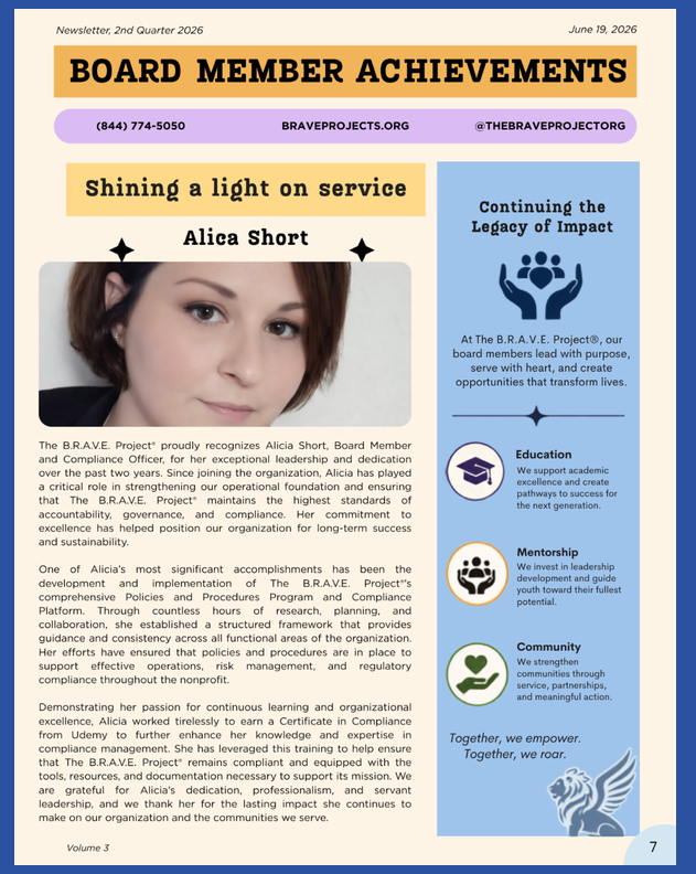 B.R.A.V.E. Newsletter volume 3, page 7