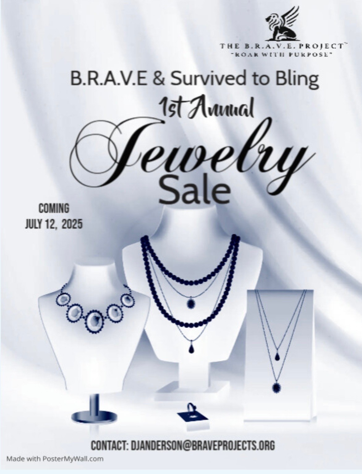 Jewelry sale fundraiser flyer.